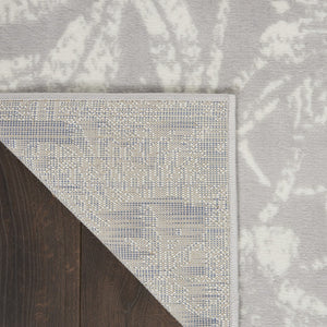 Homeroots 7' Ivory And Gray Floral Distressed Non-skid Area Rug - Perfect For Pets, Stain-resistant & Durable 7' X 10' Polyester 550669