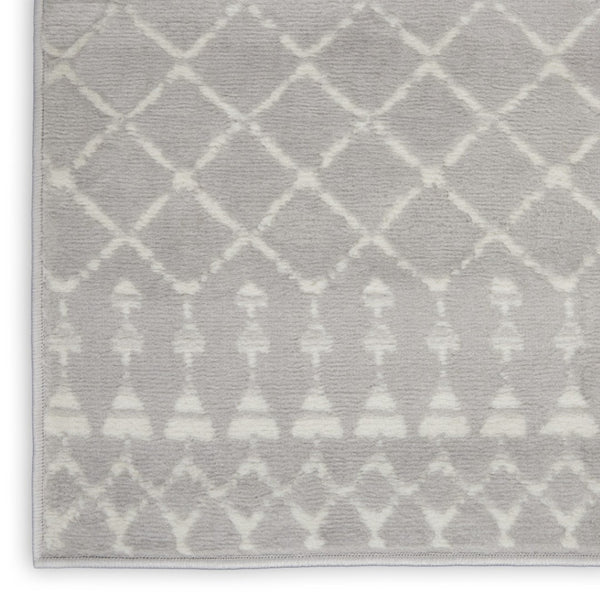 HomeRoots 6' Gray and Ivory Moroccan Distressed Area Rug - Soft, Non-Skid Design for Bohemian Home Décor 7' X 10' 550671