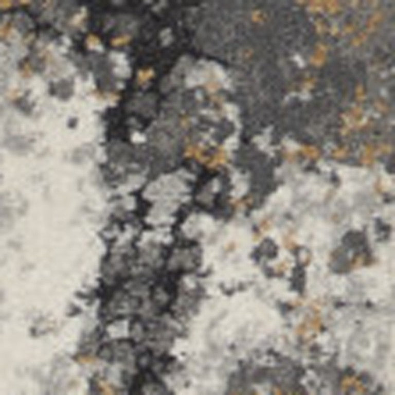 HomeRoots 4x6 Abstract Indoor Rug Ivory Blue Gray Polypropylene Stain Resistant Modern Accent 550677