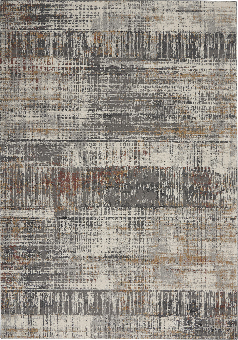 Homeroots 4' X 6' Ivory Gray And Golden Brown Abstract Area Rug  Polypropylene,Polyester 550678