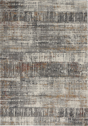 Homeroots 4' X 6' Ivory Gray And Golden Brown Abstract Area Rug  Polypropylene,Polyester 550678