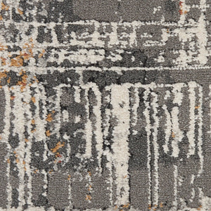 HomeRoots 4' Abstract Area Rug in Ivory, Gray, and Golden Brown - Modern Design for Home Comfort and Style 4' X 6' 550678
