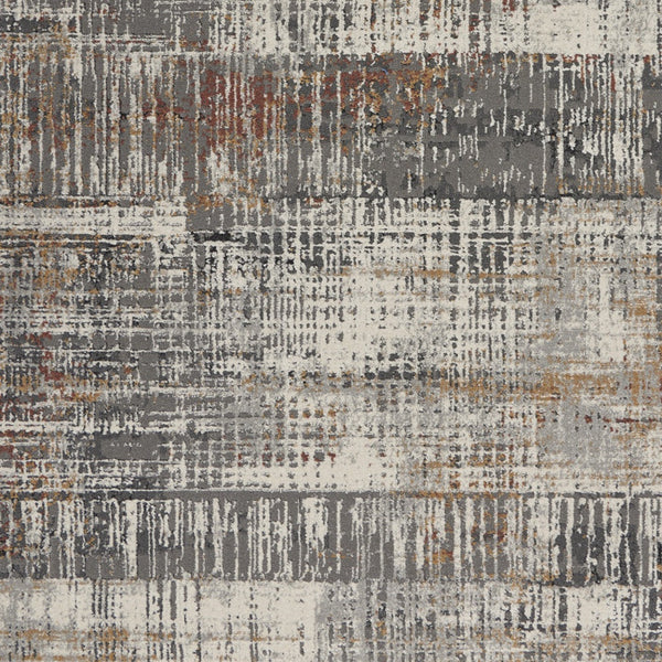 Homeroots 4' X 6' Ivory Gray And Golden Brown Abstract Area Rug  Polypropylene,Polyester 550678