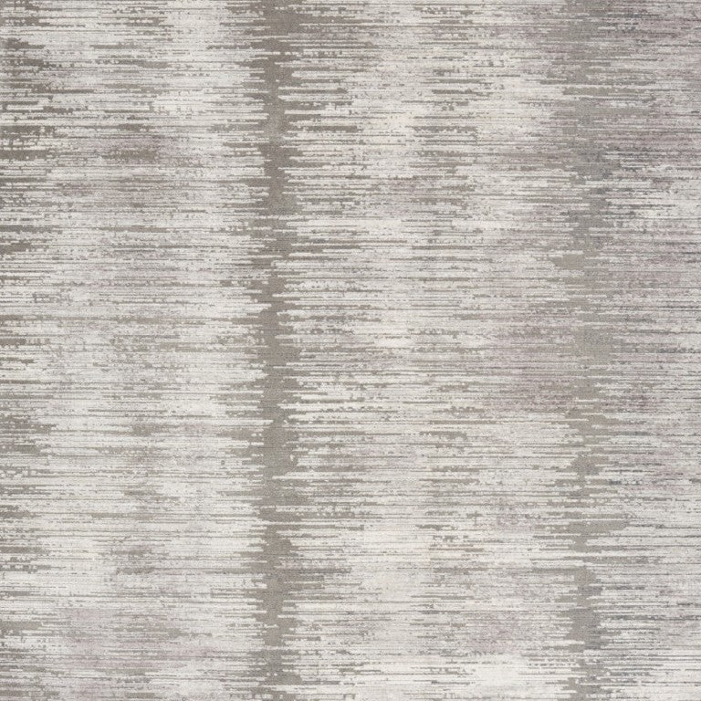 HomeRoots 8 Foot by 10 Gray White Abstract Polyester Area Rug with Tassel Fringe Accent 550686