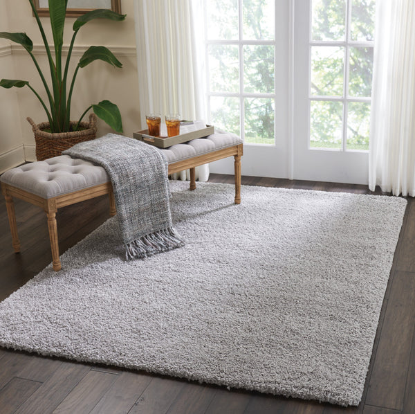 Homeroots 5' X 7' Gray Shag Non Skid Area Rug  Polypropylene 550688