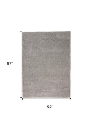 Homeroots 5' X 7' Gray Shag Non Skid Area Rug  Polypropylene 550688