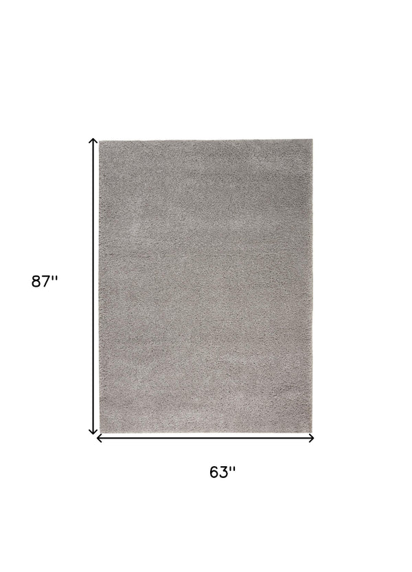 Homeroots 5' X 7' Gray Shag Non Skid Area Rug  Polypropylene 550688