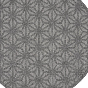 HomeRoots 8' Modern Round Geometric Area Rug in Dark & Light Gray - Durable, Versatile for Indoor & Outdoor Use 550690