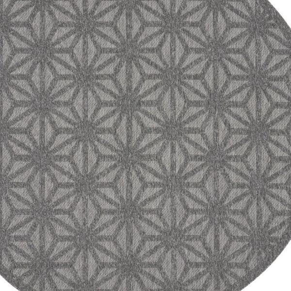 HomeRoots 8' Modern Round Geometric Area Rug in Dark & Light Gray - Durable, Versatile for Indoor & Outdoor Use 550690