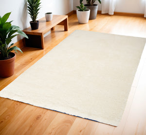 Homeroots 4' X 6' Ivory Shag Area Rug  Polyester 550695