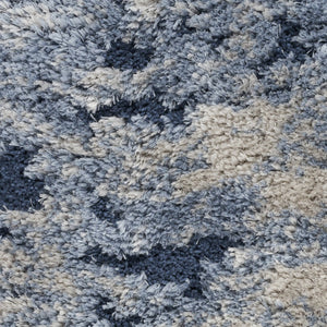 HomeRoots 4' X 6' Sky Blue Abstract Shag Area Rug - Plush, Modern Design for Cozy Spaces with Easy Care! 550696