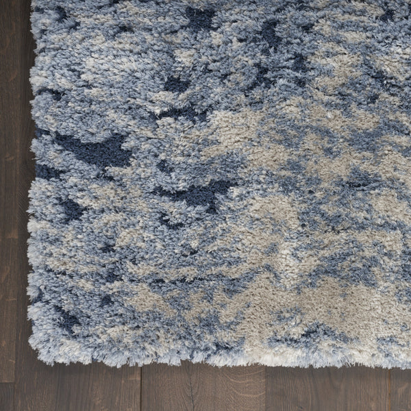 Homeroots 4' X 6' Sky Blue Abstract Shag Area Rug  Polyester 550696