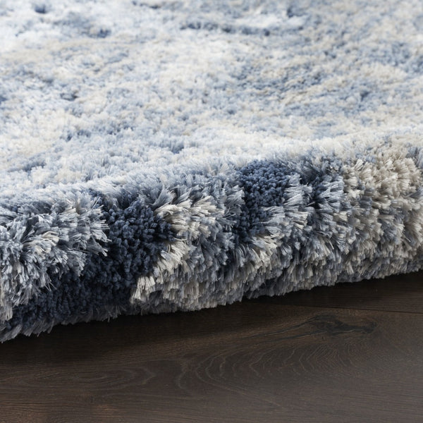 HomeRoots 4' X 6' Sky Blue Abstract Shag Area Rug - Plush, Modern Design for Cozy Spaces with Easy Care! 550696