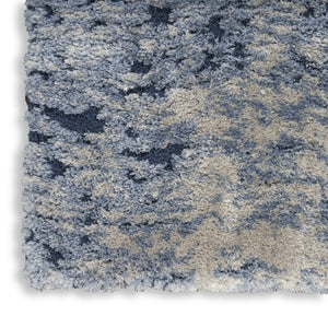 HomeRoots 4' X 6' Sky Blue Abstract Shag Area Rug - Plush, Modern Design for Cozy Spaces with Easy Care! 550696