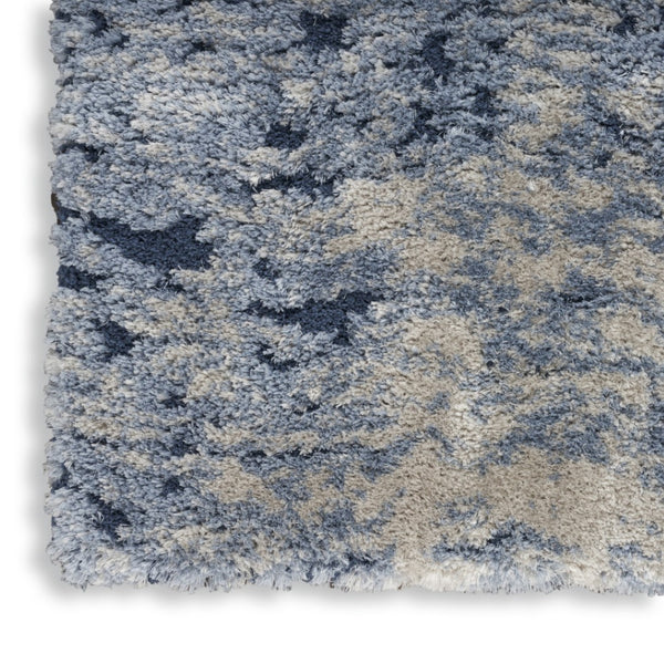 HomeRoots 4' X 6' Sky Blue Abstract Shag Area Rug - Plush, Modern Design for Cozy Spaces with Easy Care! 550696