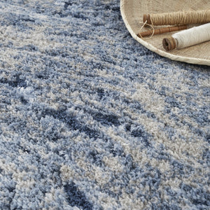 HomeRoots 4' X 6' Sky Blue Abstract Shag Area Rug - Plush, Modern Design for Cozy Spaces with Easy Care! 550696