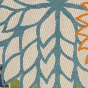 HomeRoots 7' Navy Blue Floral Distressed Area Rug – Elegant Vintage Design, Durable, Non-Skid, Easy Care 7' X 10' 550705