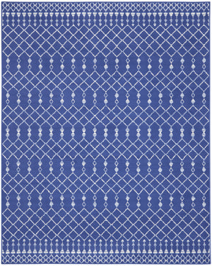 Homeroots 7' X 10' Navy Blue And Ivory Moroccan Distressed Non Skid Area Rug  Polypropylene 550707