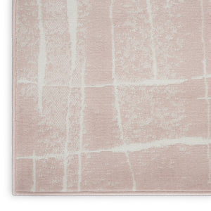 HomeRoots 6' Pink and Ivory Abstract Distressed Area Rug – Modern, Durable Design for Homes with Kids & Pets 6' X 9' 550714