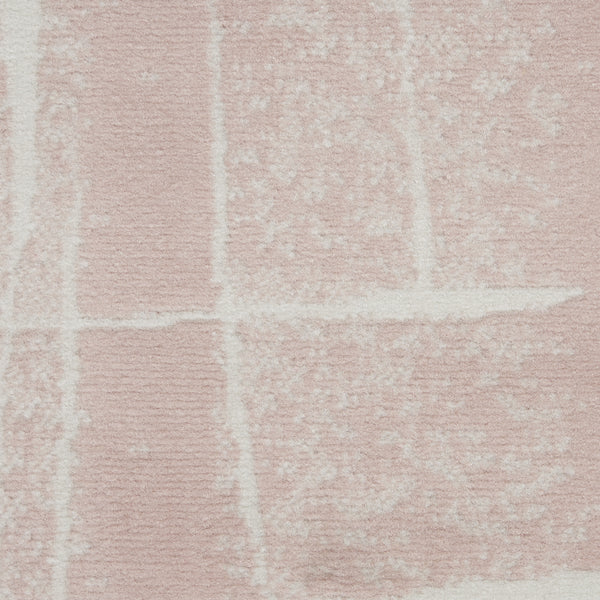 Homeroots 6' X 9' Pink And Ivory Abstract Distressed Non Skid Area Rug  Polypropylene 550714