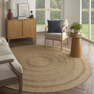 HomeRoots 8' Handmade Round Seagrass Area Rug - Eco-Friendly, Durable Design for Indoor & Outdoor Spaces 550720