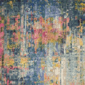 Homeroots 7' X 10' Blue And Yellow Abstract Power Loom Area Rug  Polypropylene 550725