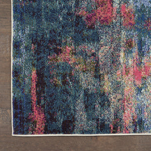 HomeRoots 7' Abstract Blue and Yellow Power Loom Area Rug - Modern Design for Comfort and Style in Any Room 7' X 10' 550725