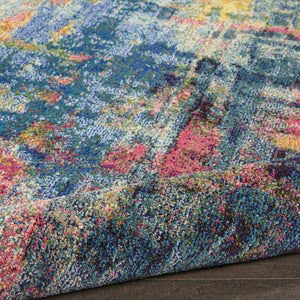 HomeRoots 7' Abstract Blue and Yellow Power Loom Area Rug - Modern Design for Comfort and Style in Any Room 7' X 10' 550725