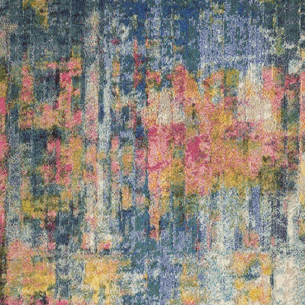 Homeroots 7' X 10' Blue And Yellow Abstract Power Loom Area Rug  Polypropylene 550725