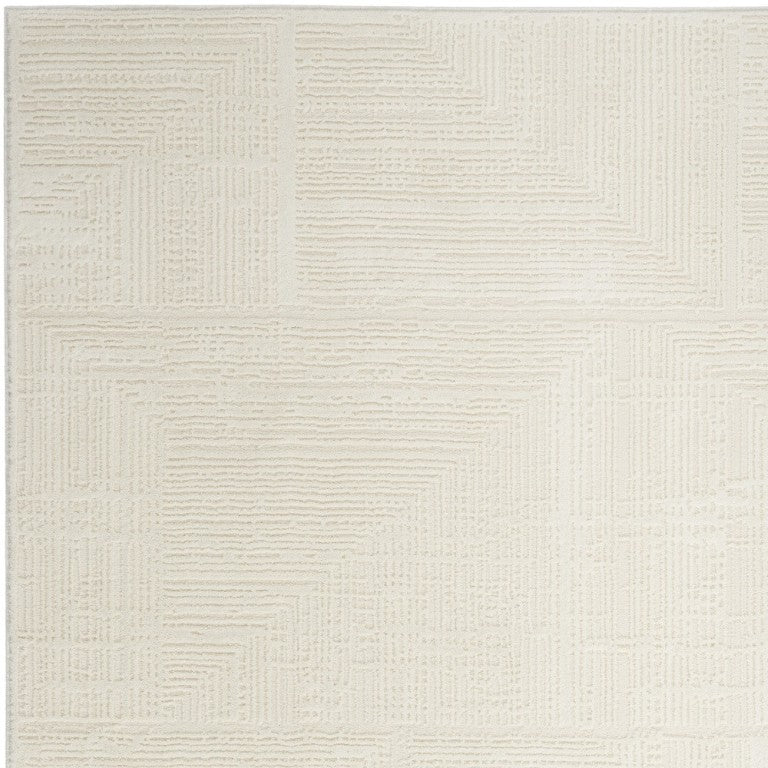 Cream Abstract Area Rug Power Loomed Stain Resistant Accent for Living and Dining Rooms