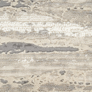 Homeroots 6' X 9' Ivory Black And Gray Abstract Non Skid Area Rug  Polyester 550727