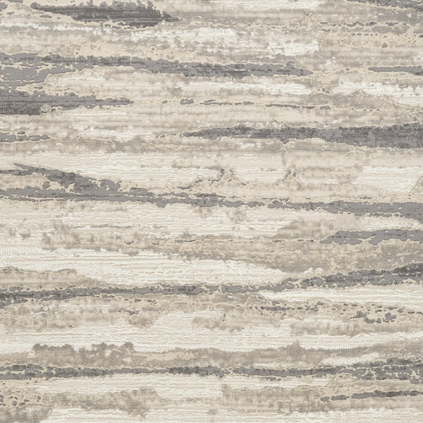 Homeroots 6' X 9' Ivory Black And Gray Abstract Non Skid Area Rug  Polyester 550727