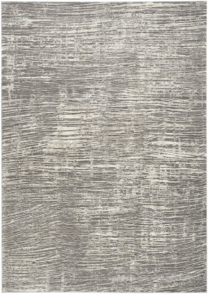 Homeroots 6' X 9' Ivory And Gray Abstract Non Skid Area Rug  Polyester 550728