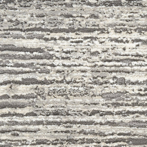 HomeRoots 5' Abstract Ivory and Gray Non-Skid Area Rug - Soft, Stain-Resistant, Durable for High-Traffic Spaces 6' X 9' 550728