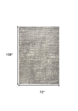 Homeroots 6' X 9' Ivory And Gray Abstract Non Skid Area Rug  Polyester 550728