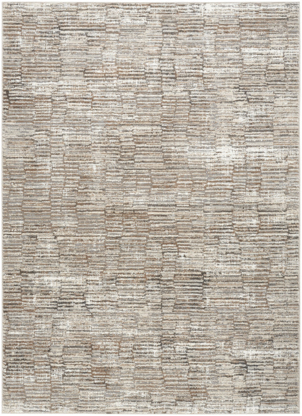 Homeroots 6' X 9' Brown And Ivory Abstract Non Skid Area Rug  Polyester 550729