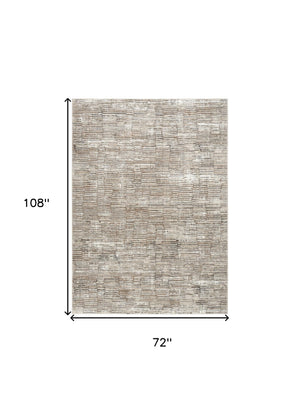 Homeroots 6' X 9' Brown And Ivory Abstract Non Skid Area Rug  Polyester 550729