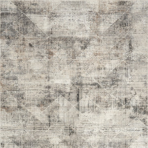 Homeroots 6' X 9' Charcoal Gray And Ivory Abstract Non Skid Area Rug  Polyester 550731
