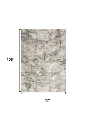 Homeroots 6' X 9' Charcoal Gray And Ivory Abstract Non Skid Area Rug  Polyester 550731