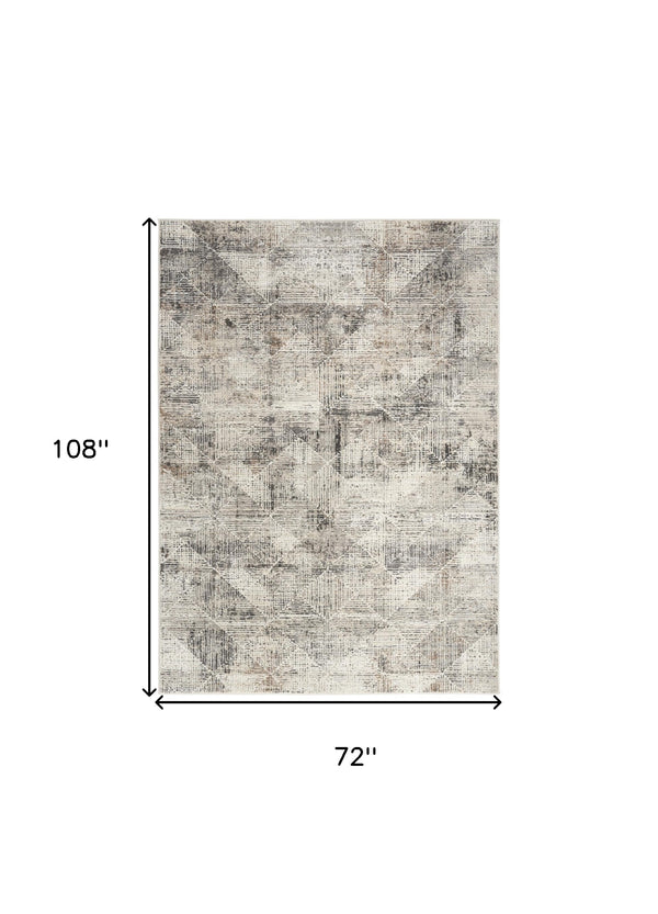 Homeroots 6' X 9' Charcoal Gray And Ivory Abstract Non Skid Area Rug  Polyester 550731
