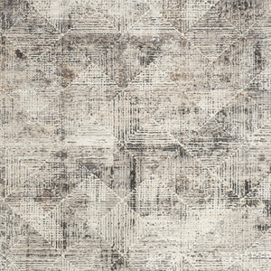 Homeroots 6' X 9' Charcoal Gray And Ivory Abstract Non Skid Area Rug  Polyester 550731