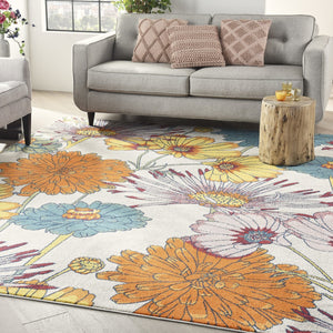 HomeRoots 5' Cream Floral Power Loom Area Rug - Timeless Elegance for Living Rooms, Bedrooms & Dining Areas 8' X 10' 550733