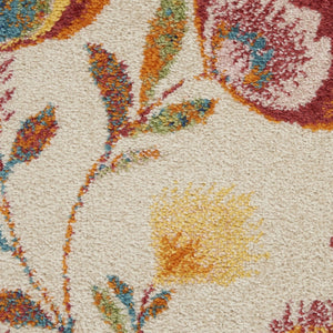 HomeRoots 8' Cream Floral Power Loom Area Rug - Timeless Elegance for Every Room, Durable & Low-Maintenance Design 8' X 10' 550735