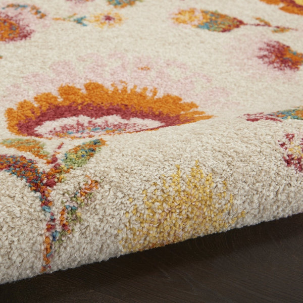 HomeRoots 8' Cream Floral Power Loom Area Rug - Timeless Elegance for Every Room, Durable & Low-Maintenance Design 8' X 10' 550735