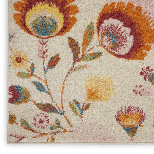 HomeRoots 8' Cream Floral Power Loom Area Rug - Timeless Elegance for Every Room, Durable & Low-Maintenance Design 8' X 10' 550735