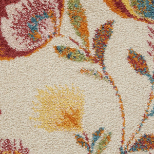 HomeRoots 8' Cream Floral Power Loom Area Rug - Timeless Elegance for Every Room, Durable & Low-Maintenance Design 8' X 10' 550735