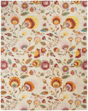 HomeRoots 8' Cream Floral Power Loom Area Rug - Timeless Elegance for Every Room, Durable & Low-Maintenance Design 8' X 10' 550735