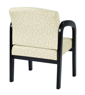 OSP Home Furnishings Espresso Wood Frame Visitor Chair with Lumbar Support and Luna Fabric for Office Spaces WD388-K100