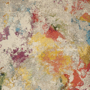 Homeroots 7' X 10' Ivory Abstract Power Loom Area Rug  Polypropylene 550738