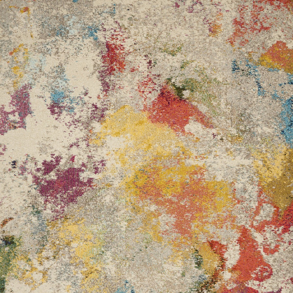 Homeroots 7' X 10' Ivory Abstract Power Loom Area Rug  Polypropylene 550738